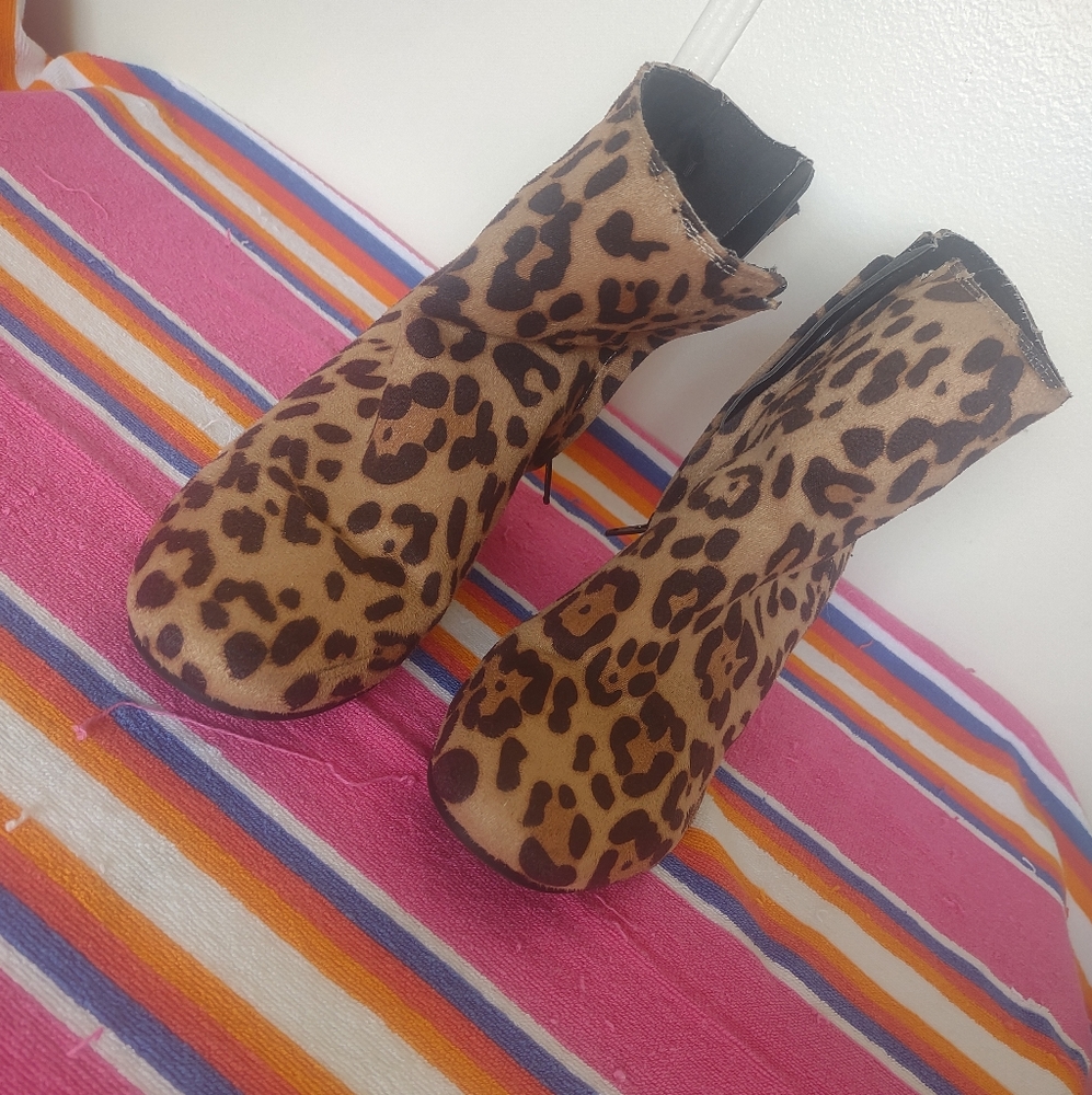 Leopard Print Ankle Boots